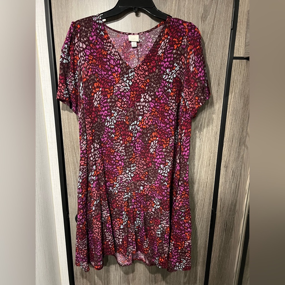 A New Day Vibrant Abstract Multicolor Print Dress